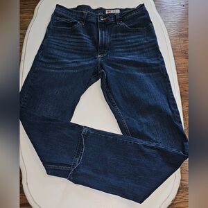 Men's Size 30x32 Rugged Wear Relaxed Fit Dark Blue Wrangler Jeans WLT88BZ